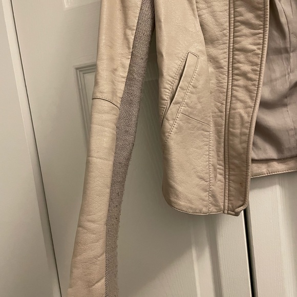 Free People Beige Faux Leather Jacket - Picture 3 of 4